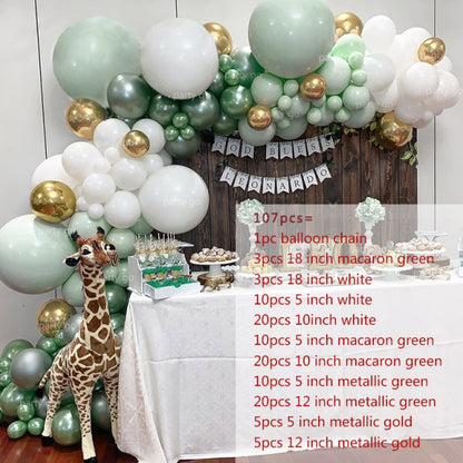 Retro Green Balloon Garland Arch Kit