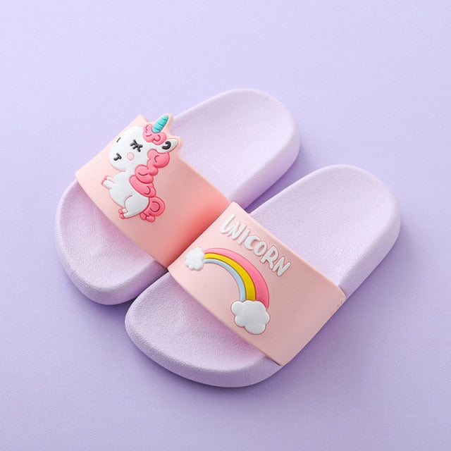 Rainbow Unicorn Slippers For Boy Girls