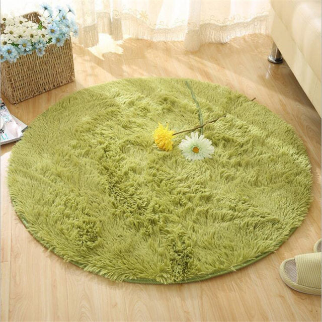 Fluffy Round Rug Carpets Thicker Pile Rug