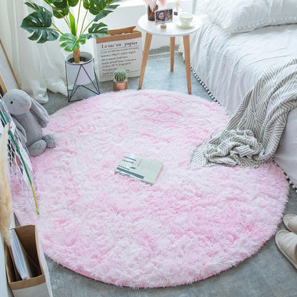 Fluffy Round Rug Carpets Thicker Pile Rug