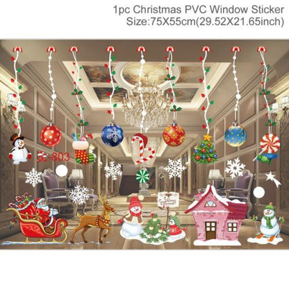 Merry Christmas Wall Stickers Window Glass