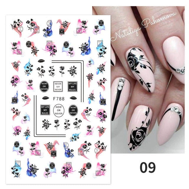 3D Nail Sticker English Letter stickers