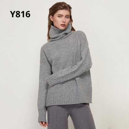 Autumn Winter Women Knitted Turtleneck