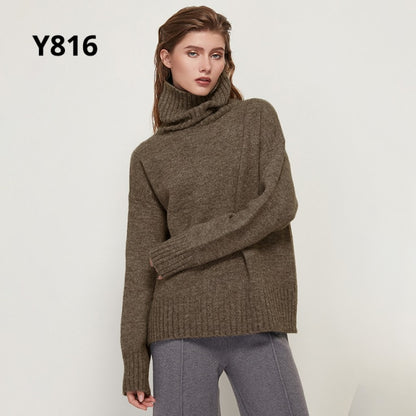 Autumn Winter Women Knitted Turtleneck