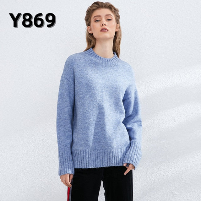 Autumn Winter Women Knitted Turtleneck