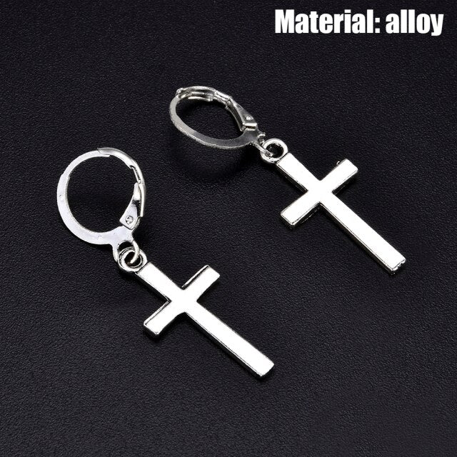 Cross Pendant Cartilage Drop Dangle Earrings