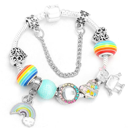Trendy Colorful Unicorn Pendant Charm Bracelet